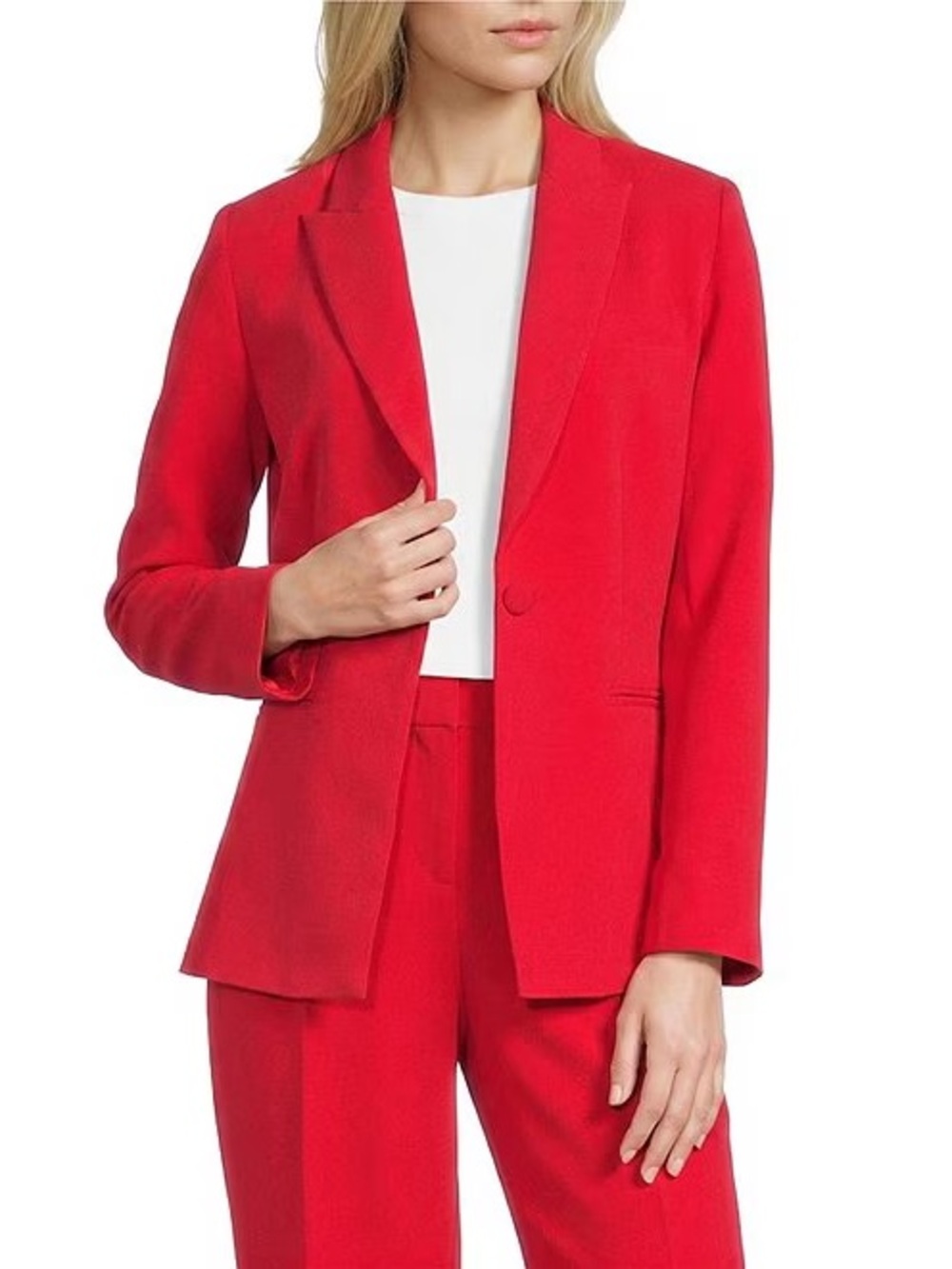 Red Suit - Women’s Red Single-Button Blazer Jacket